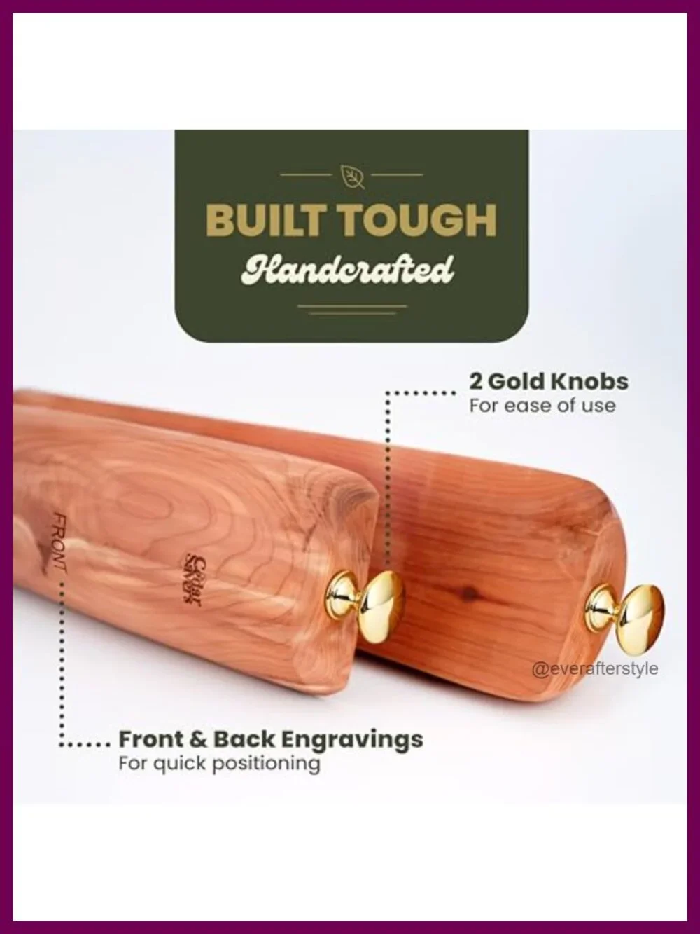 Natural Cedar Boot Shapers for Tall Boots, Shaft Support & Calf Stretcher